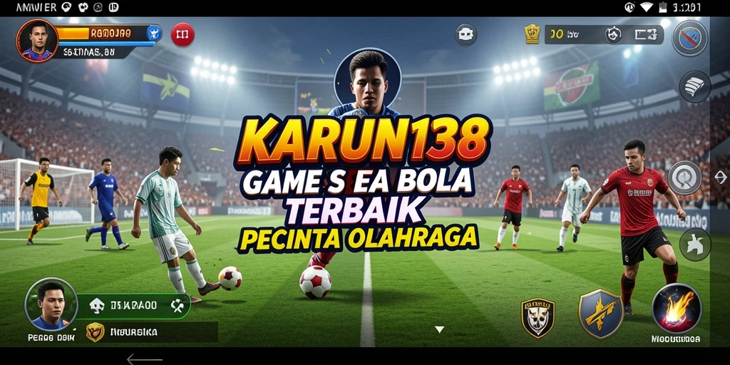 Tampilan gameplay menegangkan dari KARUN138 dengan aksi sepak bola.