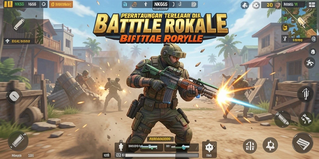 Tampilan gameplay NK666 yang mendebarkan dalam arena pertempuran.