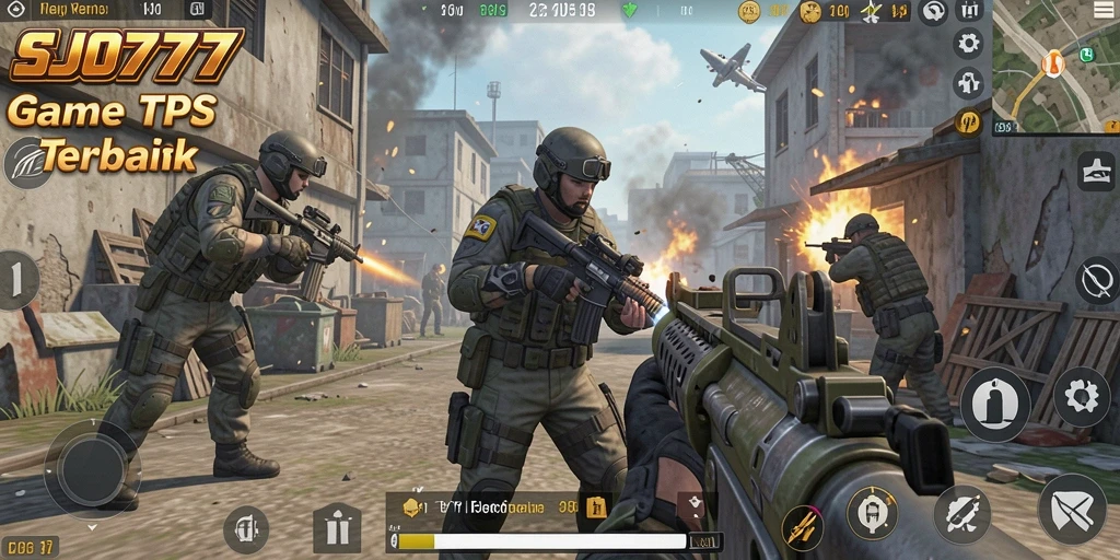 Screenshot gameplay SJO777 dengan aksi tembak-menembak yang seru.