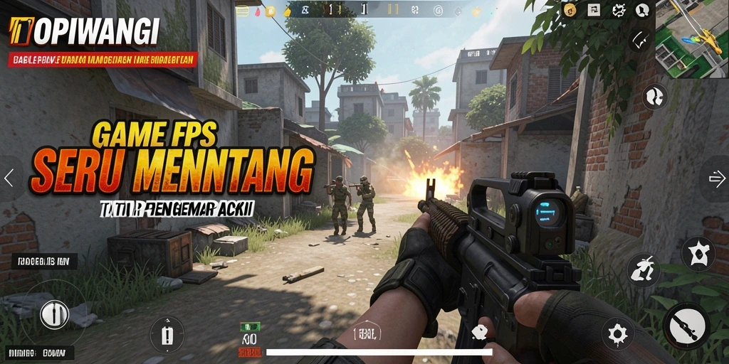 Gameplay seru dan menegangkan di TOPIWANGI dengan aksi FPS yang mendalam.