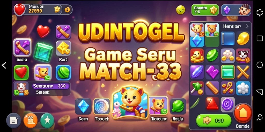 Tangkapan layar gameplay UDINTOGEL dengan aksi seru Match-3.
